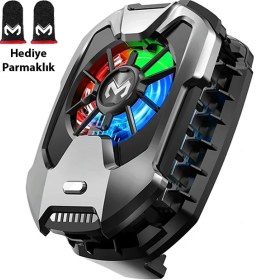 Resim Memo Dla8 Cep Telefon Soğutma Fanı Radyatör Soğutucu Rgb LED Işıklı 