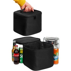 Resim Araç Içi Termal Çanta Sıcak Soğuk Tutucu Yemek Gıda Öğle Yemeği Taşıma Çantası 