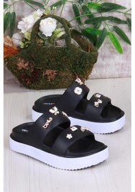 Resim Fort E460 Günlük Plaj Deniz Havuz Terliği Hafif Rahat Esnek Kadın Terlik Siyah 