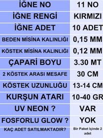 Resim Ea genset İstavrit Çapari 15x12 11 No 10 Kırmızı İğneli 2li Paket 