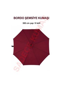 Resim Bordo Polyester Kumaş 300 Cm / 8 Telli Makaralı Şemsiye İle Uyumlu 