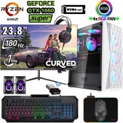 Resim Xaser XSR1201 Ryzen 5 5500 32GB Ram 1tb M.2 Nvme SSD 6gb GTX1660 Super 23.8" 180Hz Curved Masaüstü Oyuncu Bilgisayarı 