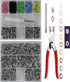 Resim İşkur Makina 350 Set Metal Renkli Çıt Çıt Takma Çakım Komple Seti 9.5 Mm. 