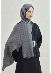 Resim Armine Elegance İpek Pamuk Dama Şal 19 Füme 