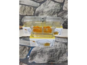 Resim Paşabahçe Tereyağlık.3 Lü (3 ADET) Iki Bölmeli Mika Tereyağlık-kahvaltılık Saklama Kabı 