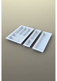 Resim Mutfak Çekmece Içi Kaşıklık 54cm X 48cm Yanlar Ve Boydan 4cm Kesilebilir, Beyaz Beyaz 