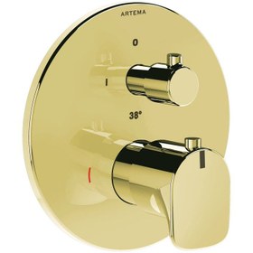 Resim Artema Root Round A4269523 Ankastre Termostatik Duş Bataryası, Sıva Üstü Grubu, Altın 