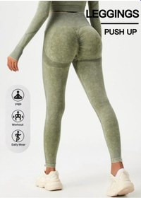 Resim Lın Fashıon Spor Taytları Sıkılaştırıcı Push Up Leggings 380198573 Khaki 