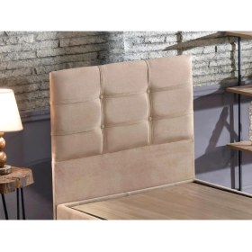 Resim Niron Yatak Polo Tek Kişilik Yatak Başlığı - 80 cm Sütlü Kahve Kumaş Başlık 