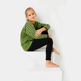 Resim Thermoform Ultimate Merino Çocuk Termal Uzun Kollu İçlik Seti Yeşil Dikişsiz Tasarım Kız Çocuk 