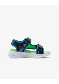 Resim Skechers Erkek Çocuk Siyah Işıklı Sandalet Yeşil 