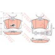 Resim TRW GDB1475 Fren Balatası Arka Fişli Polo IV 01- / Toledo III 04- Ibiza IV 01- / Fabia II 07- Fabia I 99- 17Mm 