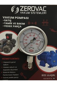 Resim SIMGA 0-60 Bar Çap Ø52 Mm Alttan Bağlantılı Gliserinli Manometre 