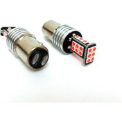 Resim Femex P21W Non-Direction 1157 Çift Duy 3030 Chip 24Smd Kırmızı St 