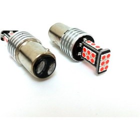 Resim Femex P21W Non-Direction 1157 Çift Duy 3030 Chip 24Smd Kırmızı St 