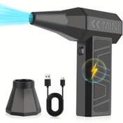 Resim 130.000 RPM Turbo Jet ile 4 Hız Ayarlı Elektrikli Hava Duster, USB-C Şarj Edilebilir, Ergonomik Kolu ve Kompakt Tasarım, Araba/PC Temizliği için, Temizlik için Hava Duster, Araç İç Mekan Bakımı, Şık Tutuş, Dayanıklı Yapı 