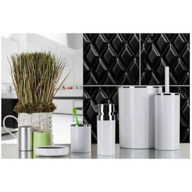 Resim Primanova Lenox Beyaz Banyo Aksesuar Seti 5 Parça Beyaz 