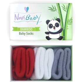 Resim Novibaby 3'lü Bambu Yenidoğan Bebek Çorabı I Country I 0-6 ay 