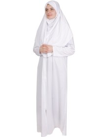 Resim Zehranaz Namaz Elbisesi Beyaz Fermuarlı Namaz Elbisesi Beyaz 