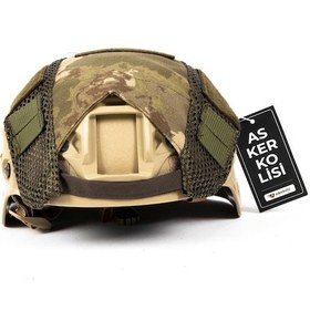 Resim Yeni Kamuflaj Kısa Airsoft Askeri Kask Kılıfı Yeşil 