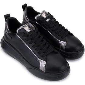 Resim Tamer Tanca Kadın Suni Deri Siyah/antrasit Sneakers & Spor Ayakkabı 1009 2200 Bn Ayk Sk25-26 Sıyah/antrasıt Siyah 
