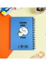 Resim Kişiye Özel Tokum Ama Yerim Tasarımlı Konuşan Ajanda Mavi 