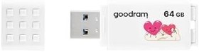 Resim GoodRam 64GB USB Bellek USB 3.2 Gen 1 Flash Bellek, 60MB/s Okuma Hızı, 20MB/s Yazma Hızı, 0°C – 70°C Çalışma Sıcaklığı, Windows, MacOS, Linux Uyumlu, Sevgililer Günü Baskılı, UME3-0640W0R11-V, Beyaz 