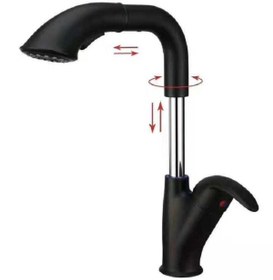 Resim ACAR Safir Black Serisi Spiralli Eviye-lavabo Bataryası Spiralli Mutfak Bataryası Spiralli Evye Bataryası 