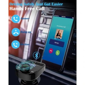 Resim ForWhat Büro Ev Ofis Arabası Için Araç Içi Qc 3.1A USB Pd /tf Fm Transmitter 