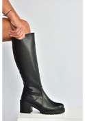 Resim Fox Shoes V726800209 Siyah Kalın Topuklu Klasik Kadın Çizme Siyah-Suni Deri 