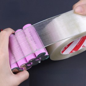 Resim Yüksek Sıcaklıkta Fiberglas Yalıtım Bandı Lityum Pil Paketi İçin - Tek Taraflı Yapışkan, Güçlü Sızdırmazlık Sabit Şeritler, Plastik Malzeme, 25m Uzunluk 