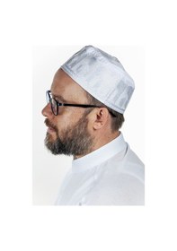 Resim Topbaş Nakış Desenli Kalıp Kumaş Takke Beyaz 