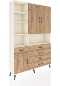 Resim Arges Dolap 8 Raflı 5 Çekmeceli 3 Kapaklı 132x30x195 Aytaşı-çam/çam Atlas Çam/atlas Çam 
