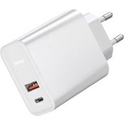 Resim Baseus 30W Hızlı Şarj Adaptörü 1 Usb 1 Type C Girişli 30 