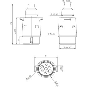 Resim Allestock Römork Fişi - 7 Pin 