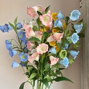 Resim Canlı Yapay Çiçek Buketi ile Trompet & Vadi Zambak - Ev, Düğün, Nişan Dekoru için Mükemmel | Polyester, Pil Gerekmez, Düğün Süslemeleri 