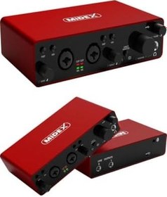 Resim Midex GLX-800RD Üst Segment Usb Stüdyo Ses Kartı 2 Giriş 2 Çıkış 24bit/192kHz 