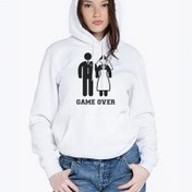 Resim Esprili Game Over Tasarımlı Kapşonlu Kadın Sweatshirt 