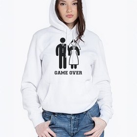 Resim Esprili Game Over Tasarımlı Kapşonlu Kadın Sweatshirt 