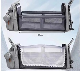 Resim Su Geçirmez Çok Fonksiyonlu Katlanabilir Anne Bebek Taşıma Çantası - Gri 