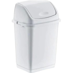 Resim Polytime Magnum Klink Sallanır Kapak Ofis Banyo Mutfak Bahçe Çöp Kutusu Kovası / 20 Litre / Beyaz / 47x30x23 Cm. Beyaz 