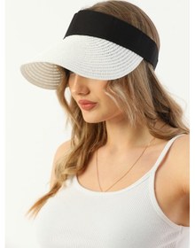 Resim Hasır Tenisci Beyaz Vizör Şapka Beyaz 