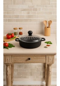 Resim Elmas Basık Tencere 26 Cm Siyah 