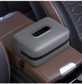 Resim Araba Koltuğu Kolçak Mendil Kutusu Güneşlik Koltuk Geri Asılı Kağıt Torba Gri 