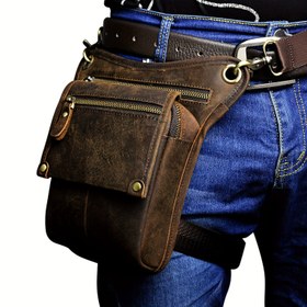Resim Erkekler için Hakiki Deri Vintage Bel Çantası - Rahat Klasik Kahverengi Seyahat Bel Paketi, Çoklu Fermuarlı Cepler & Ayarlanabilir Askı ile 