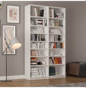Resim Asra Trend %100 MDFLAM Beyaz Kitaplık K-09 