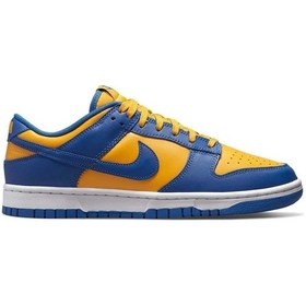 Resim Nike Dunk Low Ucla Erkek Spor Basketbol Ayakkabı Mavi - Sarı 