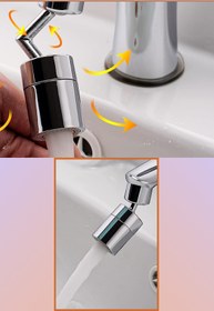 Resim Soillium Yeni Nesil Robotik 720 Derece Oynar Başlıklı Musluk Başlığı Aparatı Ağız Yıkama Yüz Yıkama Başlığı 