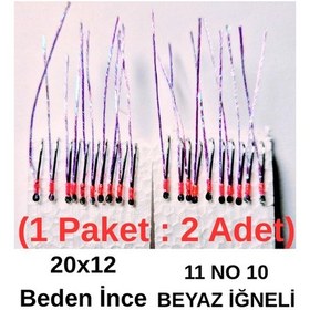 Resim Eagenset İstavrit Çaparisi 20x12 11 No 10 Beyaz İğneli 2li Paket 