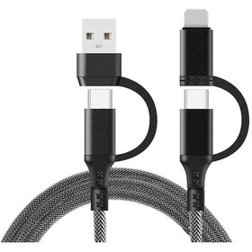 Resim Microcase 4in1 Pd 60w Lightning Type-c Usb Hızlı Şarj Ve Data Kablosu Örgülü 100 Cm - Al3787 